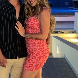 Floral Print Ruched Dress